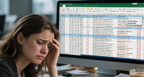 Excel duplicate data causing accountant frustration.