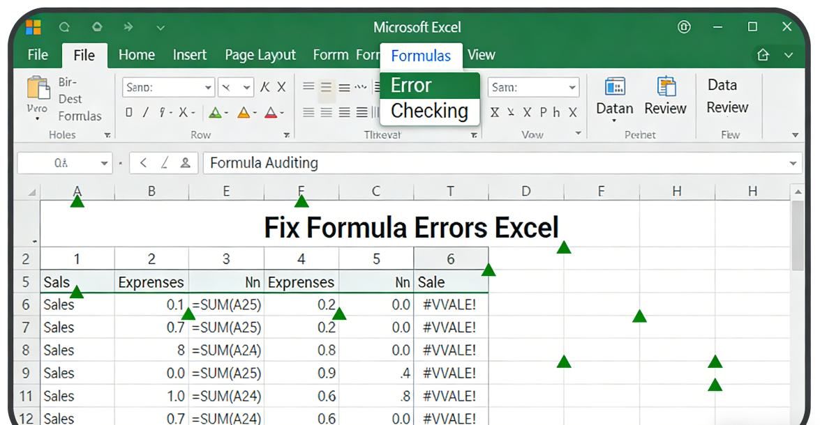 How to Fix Formula Errors Excel