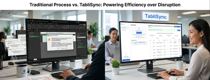 Comparison: Traditional Manual Excel Workflows vs. Intelligent TabliSync