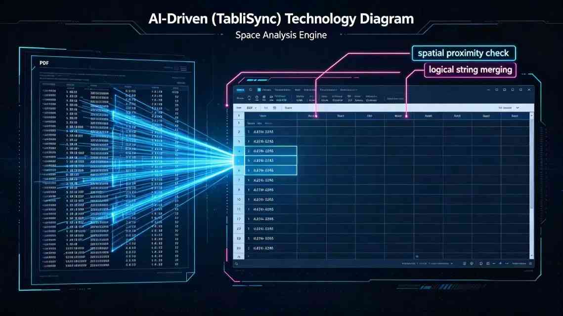 Tablisync:Diagram of multi-line transaction merging in bank statement to Excel conversion.