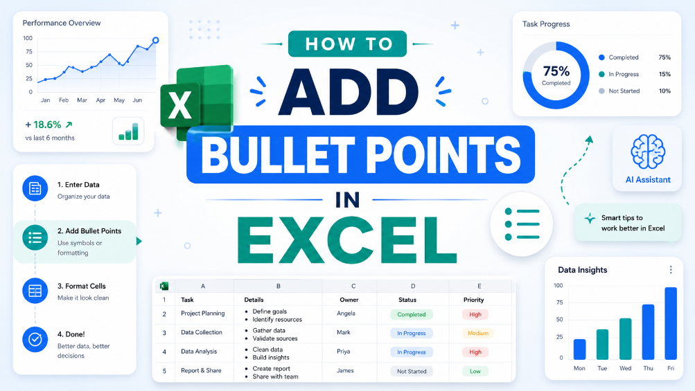 Cómo Agregar Viñetas en Excel