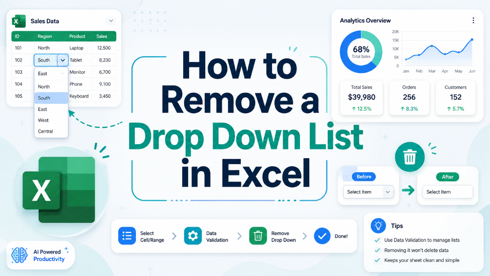 How to Remove a Drop Down List in Excel